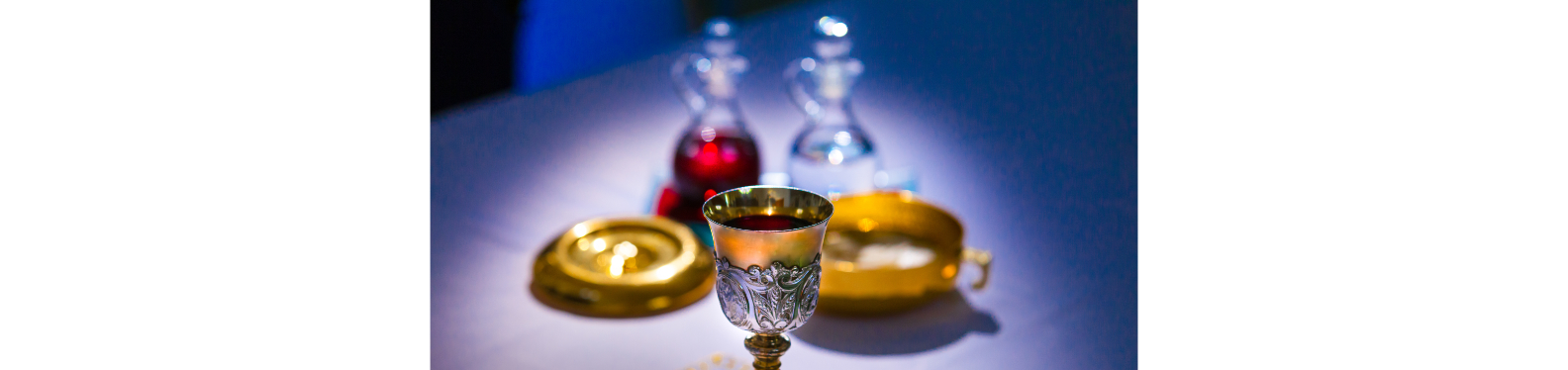 Water Wine Chalice and ciborium on the Altar