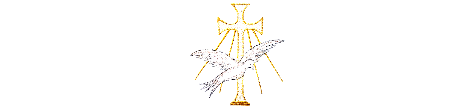 Holy Spirit embroidery on a corporal. Rays emanating from a Cross