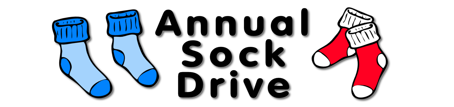 Annual Sock Drive showing 2 pairs of socks