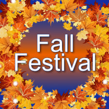 Fall Festival with image of a wreath of fall leaves