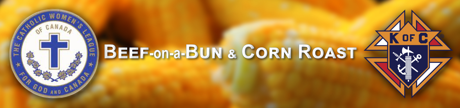 Beef on a bun Corn Roast Banner with CWL and Knights of Columbus logos