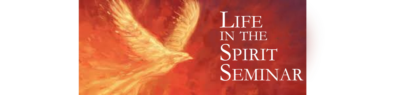 Life in the Spirit Seminar Banner showing a dove representing the Holy Spirit