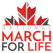 National March for Life with an abstract maple leaf