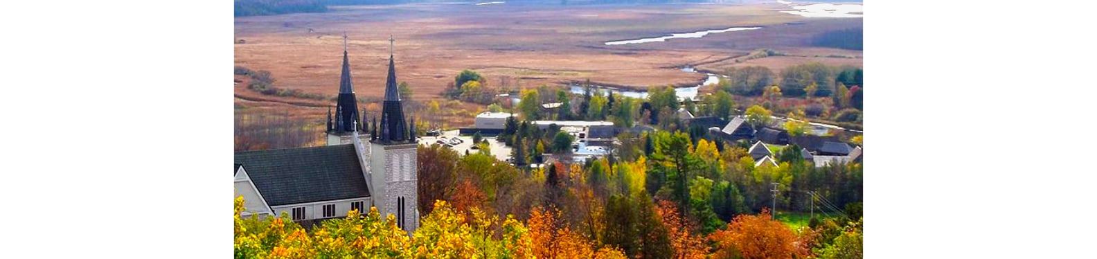 Martyrs Shrine view in wide landscape banner