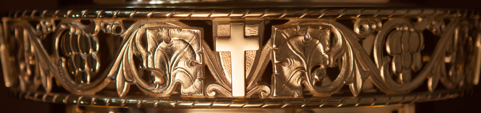 Detail of a gold cross on the Tabernacle