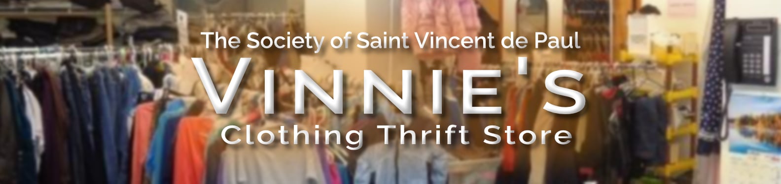 Vinnies clothing thrift store showing racks of clothes on hangers